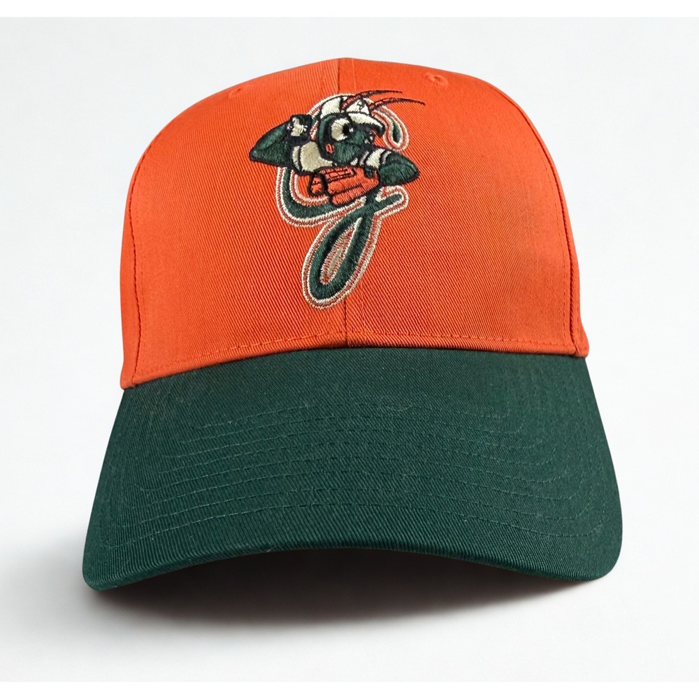 Greensboro Grasshoppers Snapback Hat Mens OSFA‎ Orange Green MiLB Cap 47 Brand